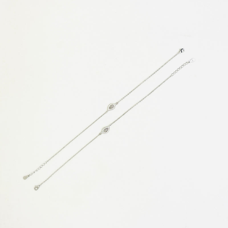 Sterling Silver LeafAura Anklet