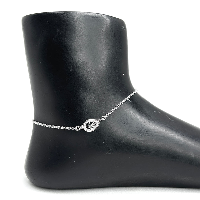Sterling Silver LeafAura Anklet