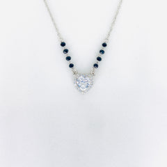 Silver Vlaentine Solitaire heart Mangalsutra