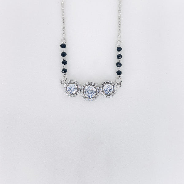 SilverTriple shine Solitaire Mangalsutra
