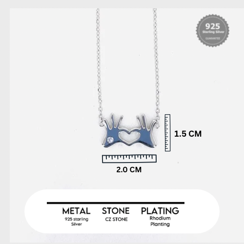 Silver Heartfelt Love Chain Pendant