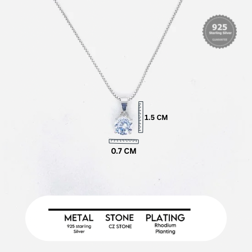 Silver EternaSolitaire Chain Pendant
