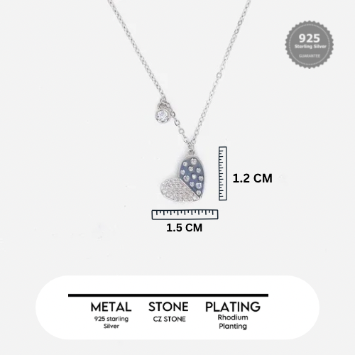 Silver HeartGlow Charm Chain Pendant