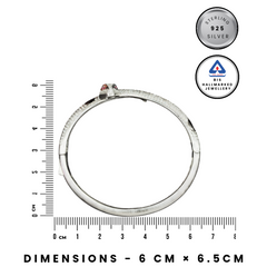 92.5 Sterling Silver Iced-Out Snake Statement Bangle