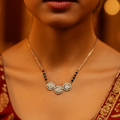 Silver Halo Trinity Mangalsutra