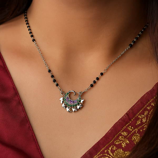 Silver Peacock Mangalsutra