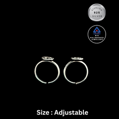 92,5 Sterling Silver Vintage Floral Circle Toe Rings