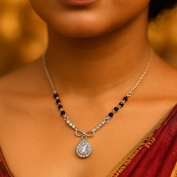 Silver Infinity &  Solitaire Mangalsutra