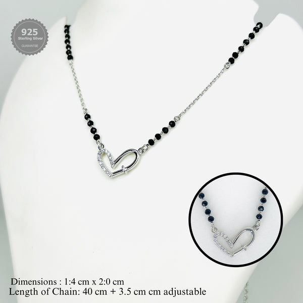Silver Twilight Heart Mangalsutra