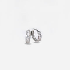 Silver CZ Stone Single Line Solitaire Earring