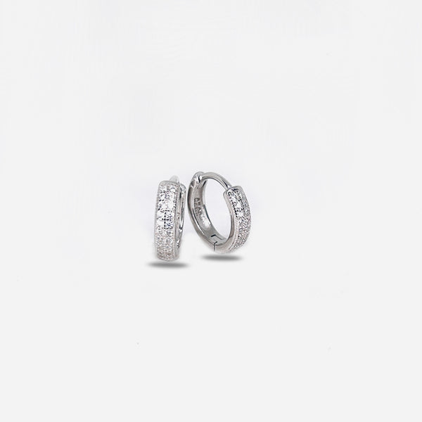 Silver CZ Stone Single Line Solitaire Earring