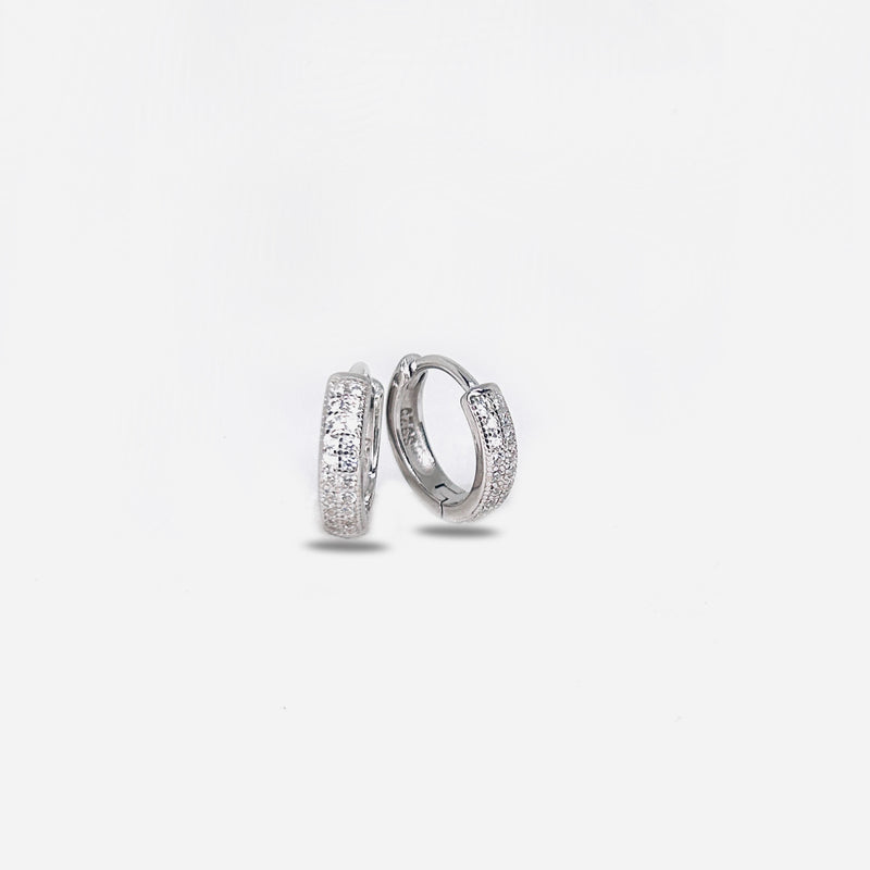 Silver CZ Stone Single Line Solitaire Earring