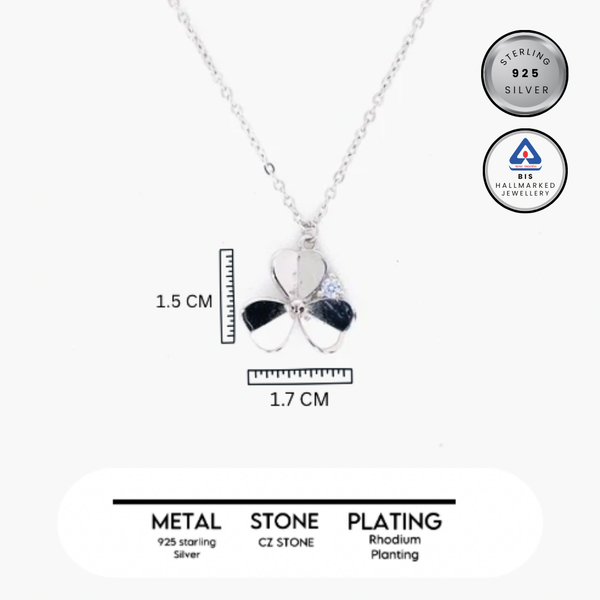 Silver Triple Heart Flower Chain Pendant