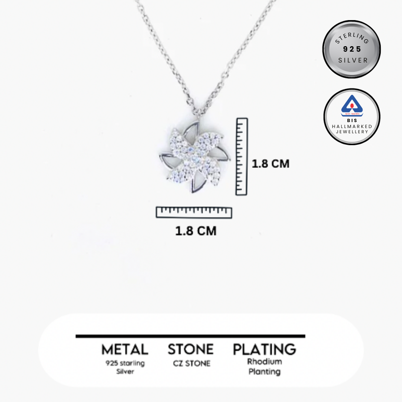 Silver FloraGlow Chain Pendant