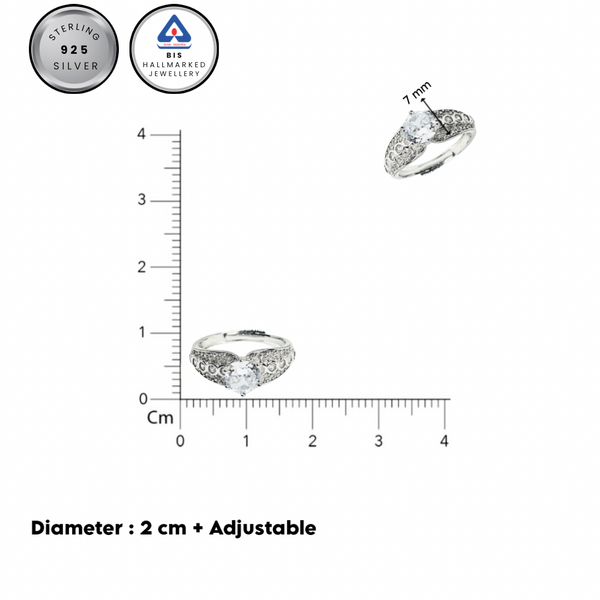 Sterling Silver designer Solitaire Ring