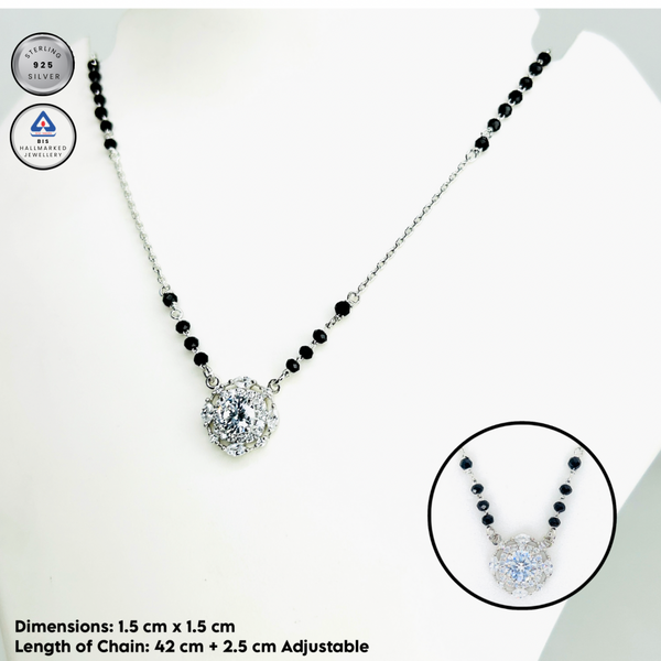 Silver Leaflite Single Solitaire Mangalsutra