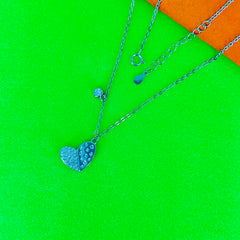 Silver HeartGlow Charm Chain Pendant
