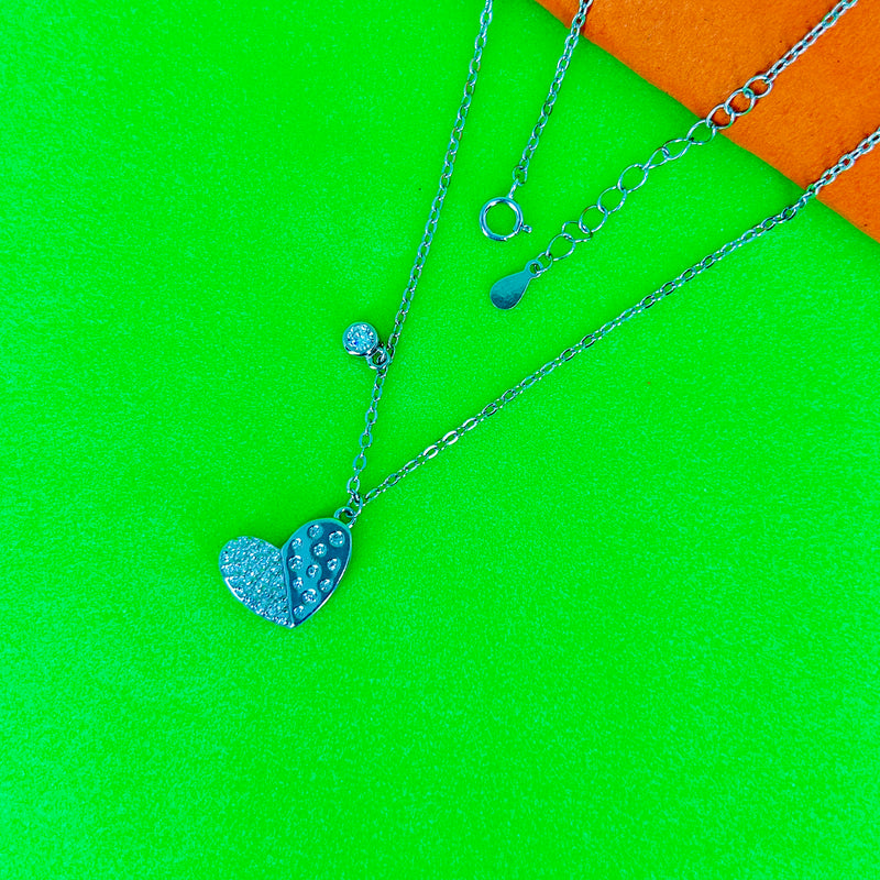 Silver HeartGlow Charm Chain Pendant