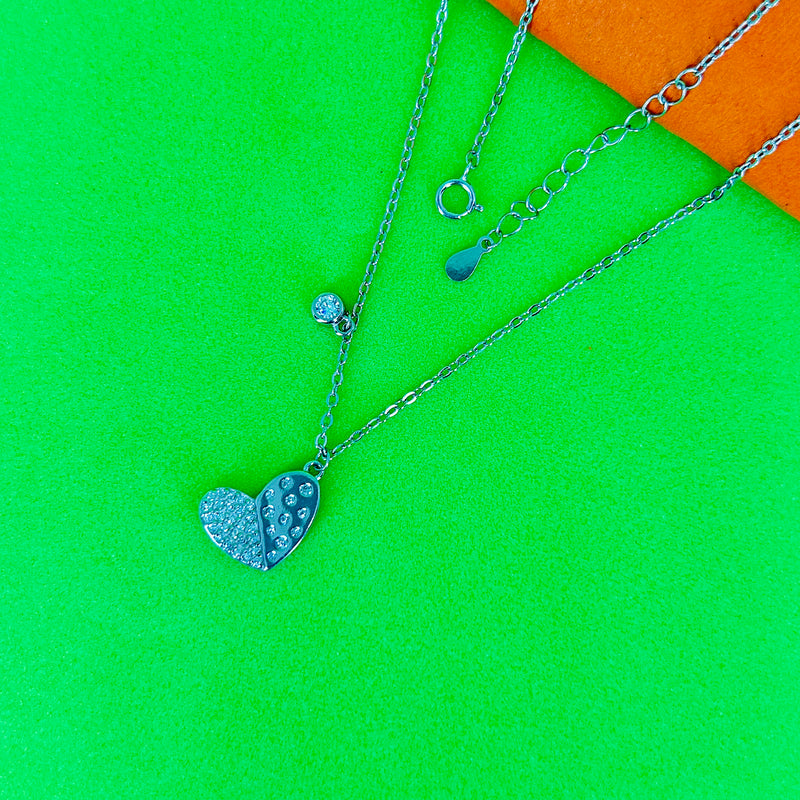 Silver HeartGlow Charm Chain Pendant