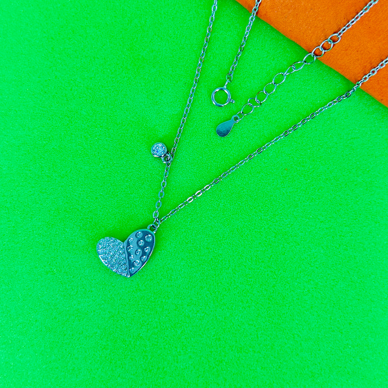 Silver HeartGlow Charm Chain Pendant
