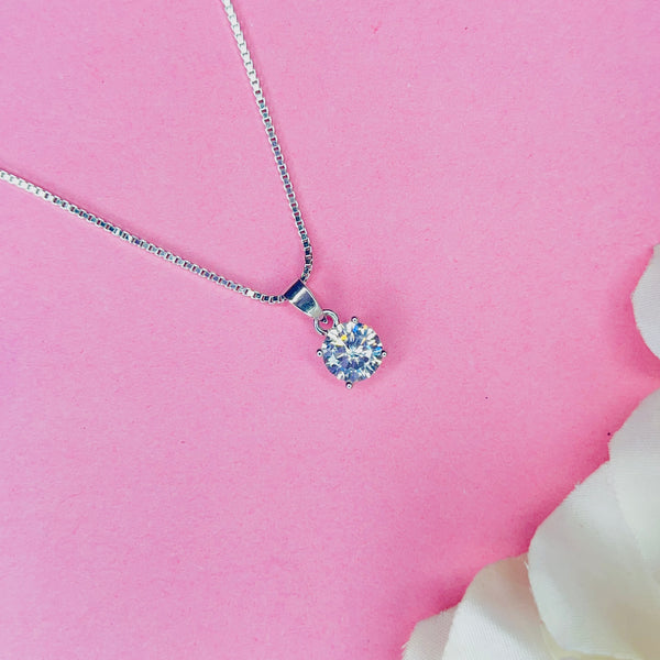 Silver EternaSolitaire Chain Pendant