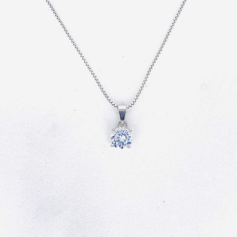 Silver EternaSolitaire Chain Pendant