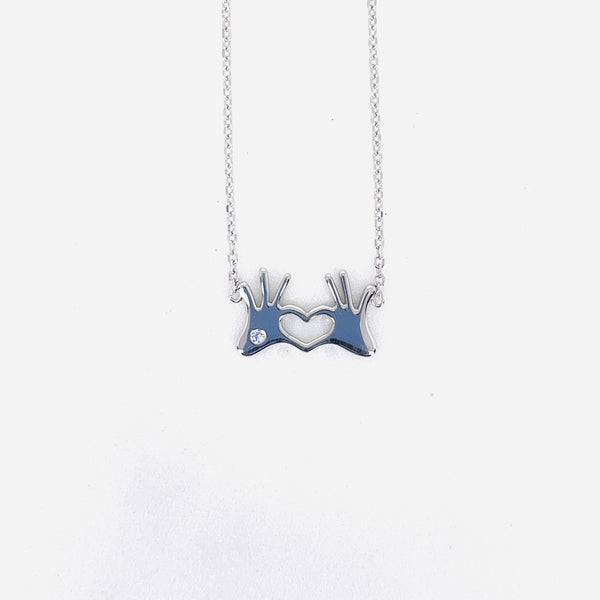 Silver Heartfelt Love Chain Pendant