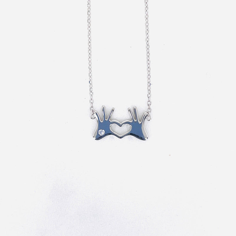Silver Heartfelt Love Chain Pendant