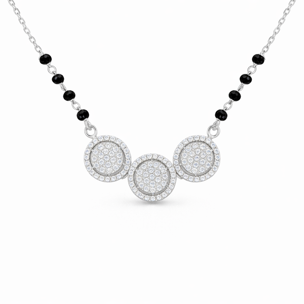 Silver Halo Trinity Mangalsutra