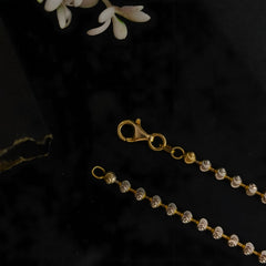 92.5 Sterling Silver Beaded Chain Necklace for Women