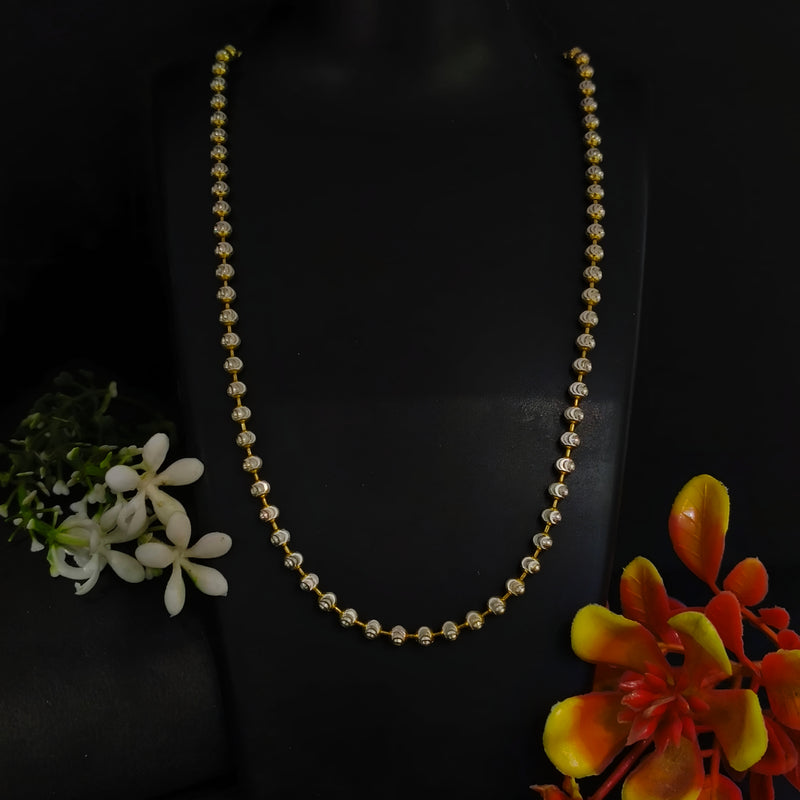 92.5 Sterling Silver Beaded Chain Necklace for Women