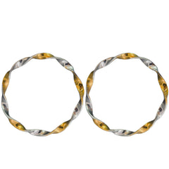Aurelia Twist Dual-Tone 925 Silver Gold Bangles