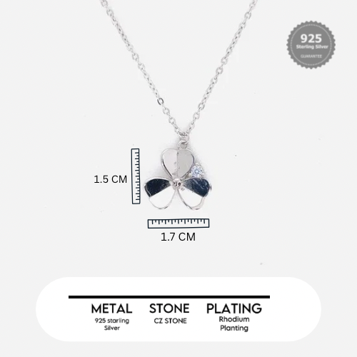 Silver Triple Heart Flower Chain Pendant