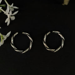 92.5 Sterling Silver Twisted Minimalist Toe Rings (Pair)