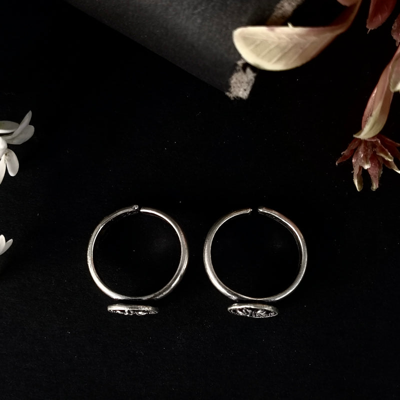 92,5 Sterling Silver Vintage Floral Circle Toe Rings