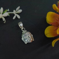 92.5 Sterling Silver Enlightened Gautam Buddha Face Pendant