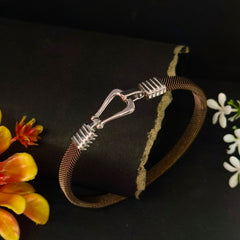 Brown Mesh Cord Statement Bracelet