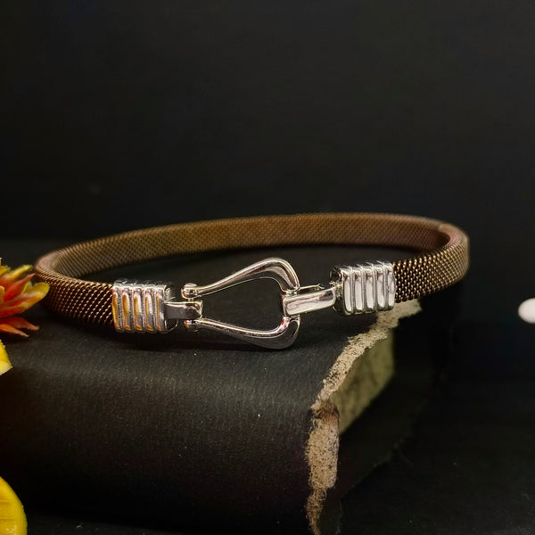 Brown Mesh Cord Statement Bracelet