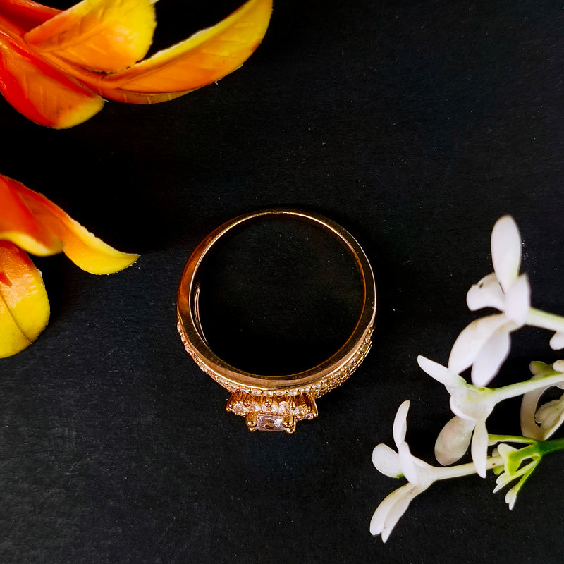 92.5 Rose Gold Radiant Sunflower Tiered Halo Statement Ring