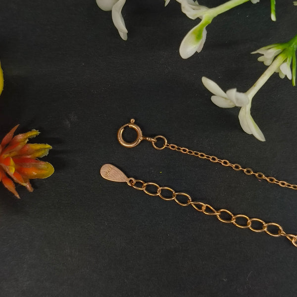925 silver Gold-Plated Reindeer Antler Dainty Drop Necklace