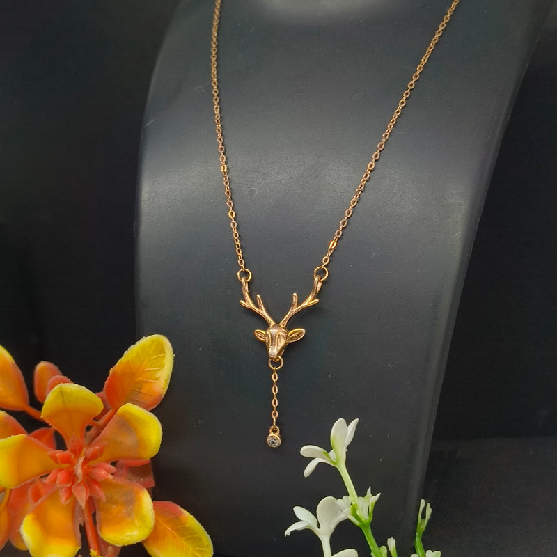 925 silver Gold-Plated Reindeer Antler Dainty Drop Necklace