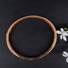 92.5 Sterling Silver Rose Gold Baguette-Cut Luxury Kada
