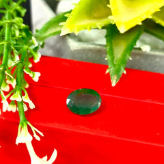 Natural Green Emerald Oval-Cut Loose Gemstone