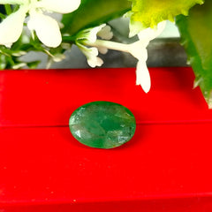 Natural Green Emerald Oval-Cut Loose Gemstone