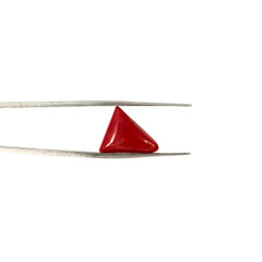 Natural Red Coral (Moonga) Triangular-Cut Loose Gemstone