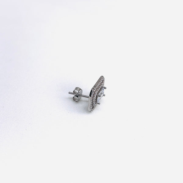 Silver CZ Stone With Center Solitaire Top