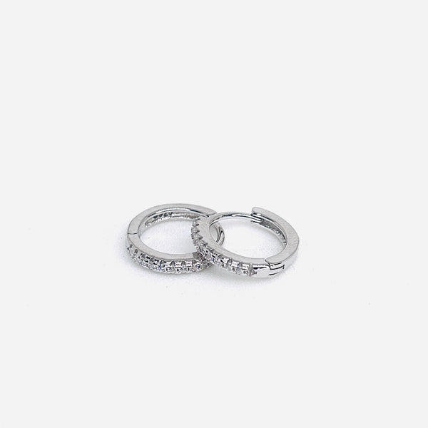 Silver CZ Stone With Square solitaire Earring