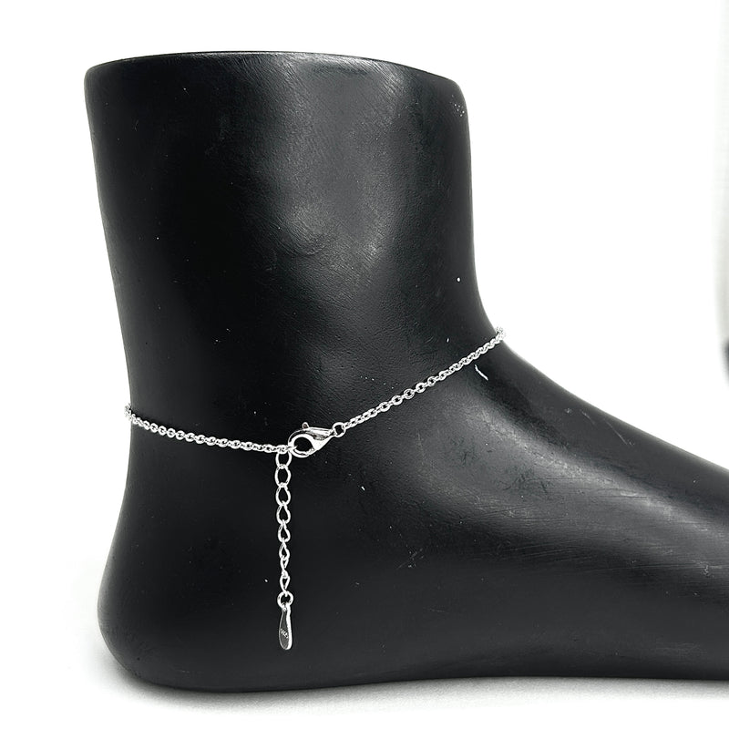 Sterling Silver Delicate Leaf Anklet