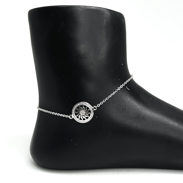 Sterling Silver radiant wheel Anklet