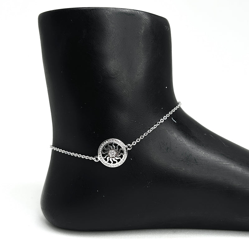 Sterling Silver radiant wheel Anklet